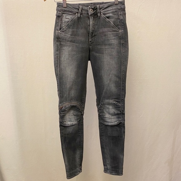 G-Star Raw Size 26 Jeans 5622 Knee Zip High Rise Skinny Women’s Gray Stretch - Picture 13 of 15